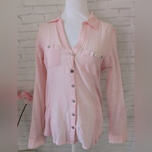 Guess Pink Button-Up Women's Top